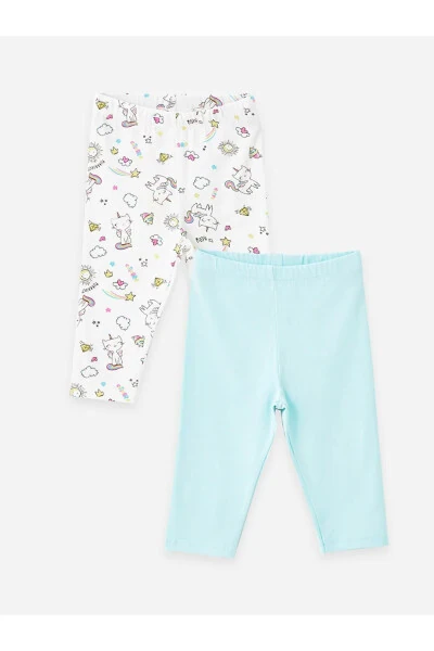 LCW Baby Elastic Waist Printed Girls Leggings 2 Pack - LC WAIKIKI