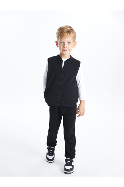 LCW Baby Gray Melange Crew Neck Boys Baby Vest - LC WAIKIKI (1)