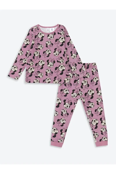 LCW baby Lilac Crew Neck Minnie Mouse Printed T-shirt - LC WAIKIKI