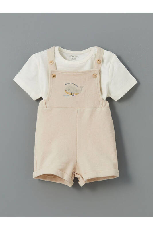 LCW baby Pamuklu Erkek Bebek Salopet ve Tişört 2'li - 1