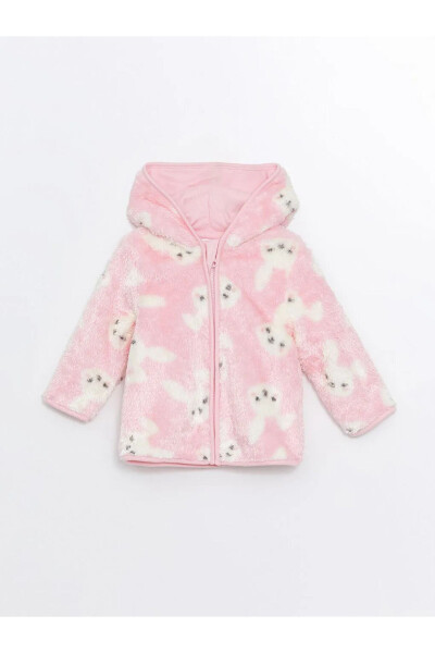 LCW Baby Pink Printed Hoodie and Jogger Set for Girls - 1