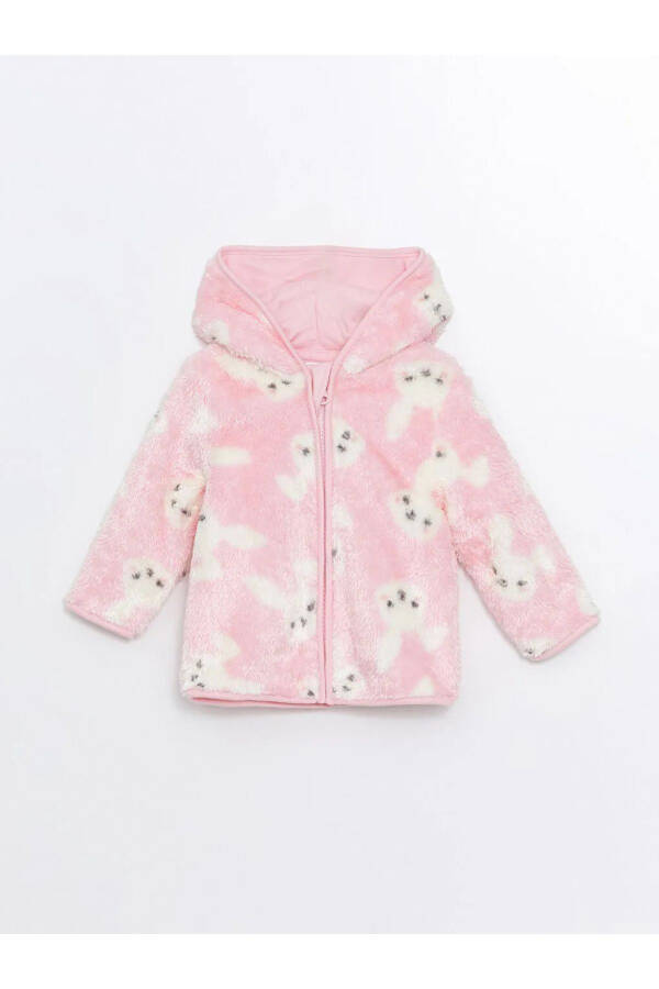 LCW Baby Pink Printed Hoodie and Jogger Set for Girls - 1