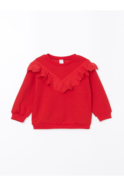 LCW Baby Red Bicycle Neck Long Sleeve Girl Baby Sweatshirt - 1