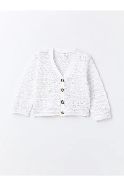 LCW Baby V Neck Girls Knit Cardigan - LC WAIKIKI