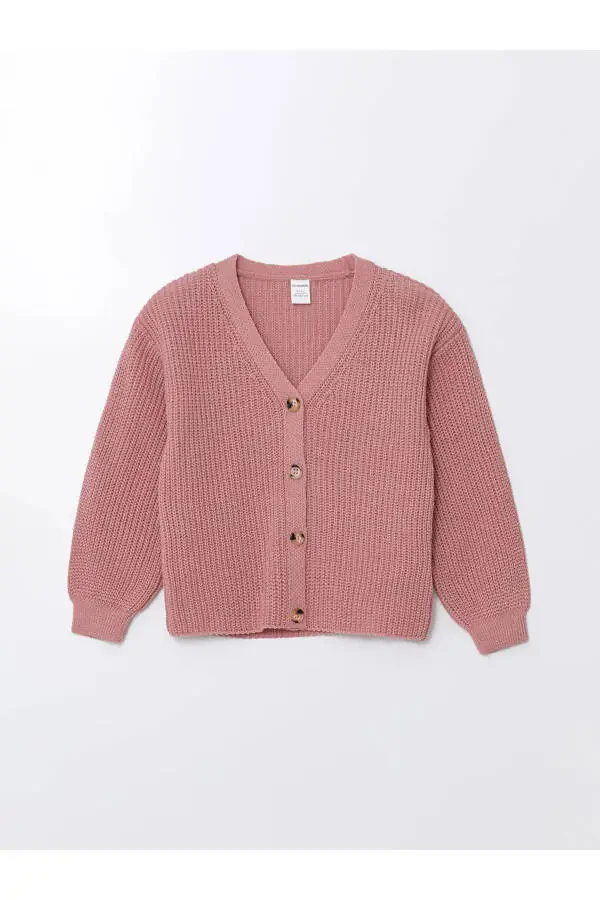 LCW Baby V Neck Knit Baby Girl Cardigan - 7