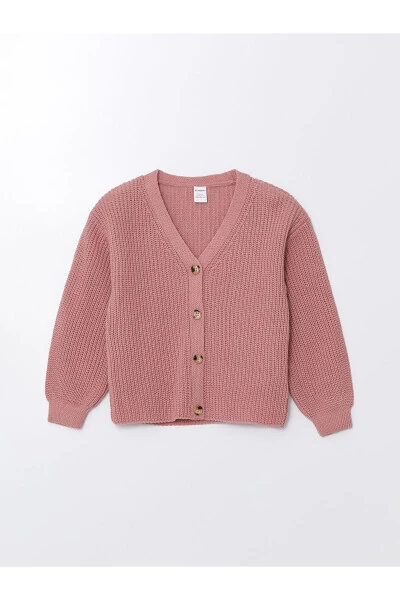 LCW Baby V Neck Knit Baby Girl Cardigan - LC WAIKIKI
