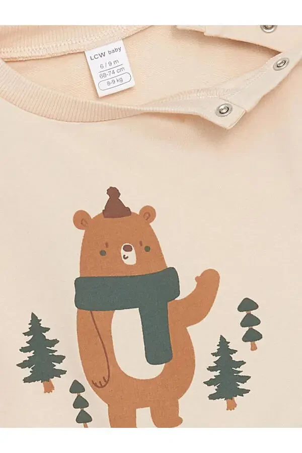 LCW baby Velosiped yoqali uzun yengli bosma erkak bolalar futbolkasi va shim kostyumi 2 qismli kostyum - 3