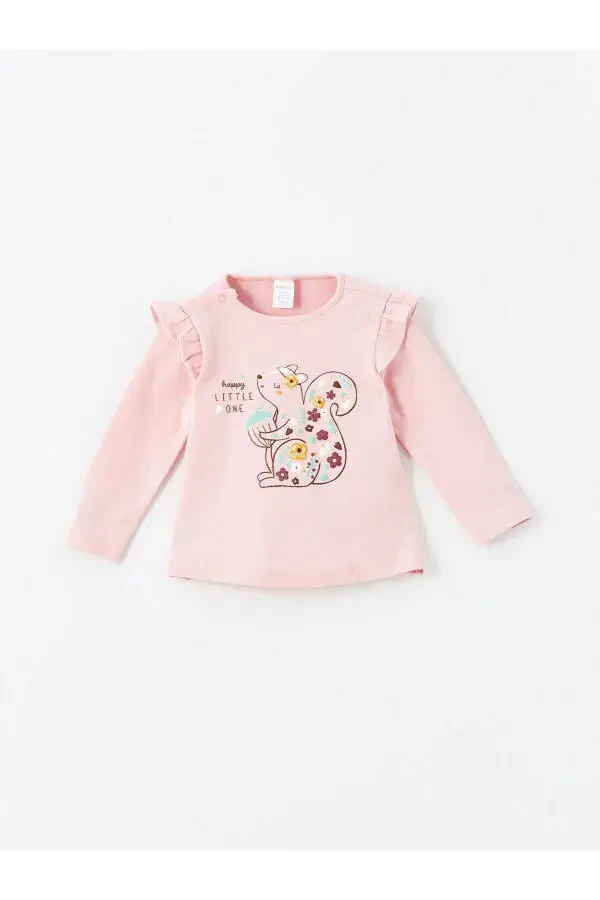 LCW baby Velosiped yoqali uzun yengli bosma qizaloqlar uchun bluzka va tayt 2 tadan iborat to'plam - 2