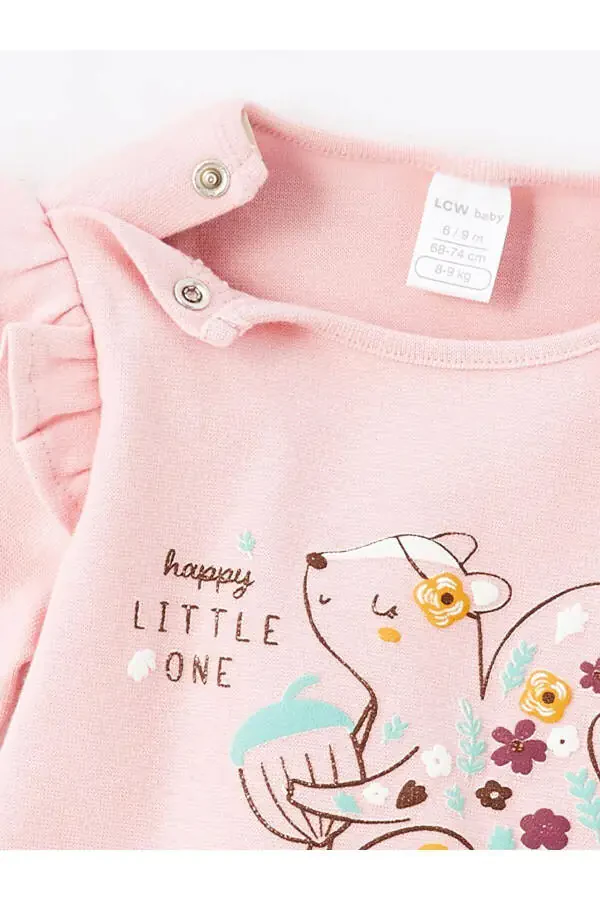 LCW baby Velosiped yoqali uzun yengli bosma qizaloqlar uchun bluzka va tayt 2 tadan iborat to'plam - 3