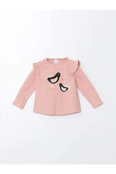 LCW baby Velosiped Yoqali Uzun Yengli Bosmali Qizaloq Bolalar Sviteri va Tayt 2'li - LC WAIKIKI (1)