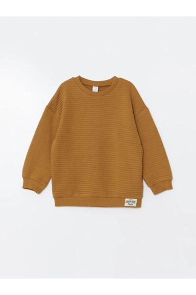 LCW Bebek Açık Kahverengi Bisiklet Yaka Basic Erkek Bebek Sweatshirt - 1