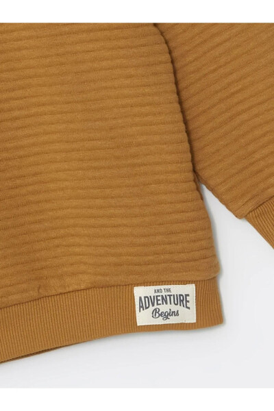 LCW Bebek Açık Kahverengi Bisiklet Yaka Basic Erkek Bebek Sweatshirt - 2