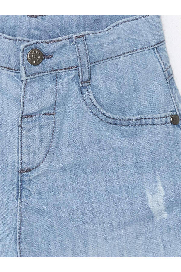 LCW Bebek Beli Lastiki Basic Erkek Bebek Jean Şort - 4