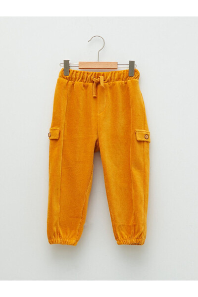 LCW baby Beli Lastikli Basic Kadife Erkek Bebek Eşofman Alt - 3