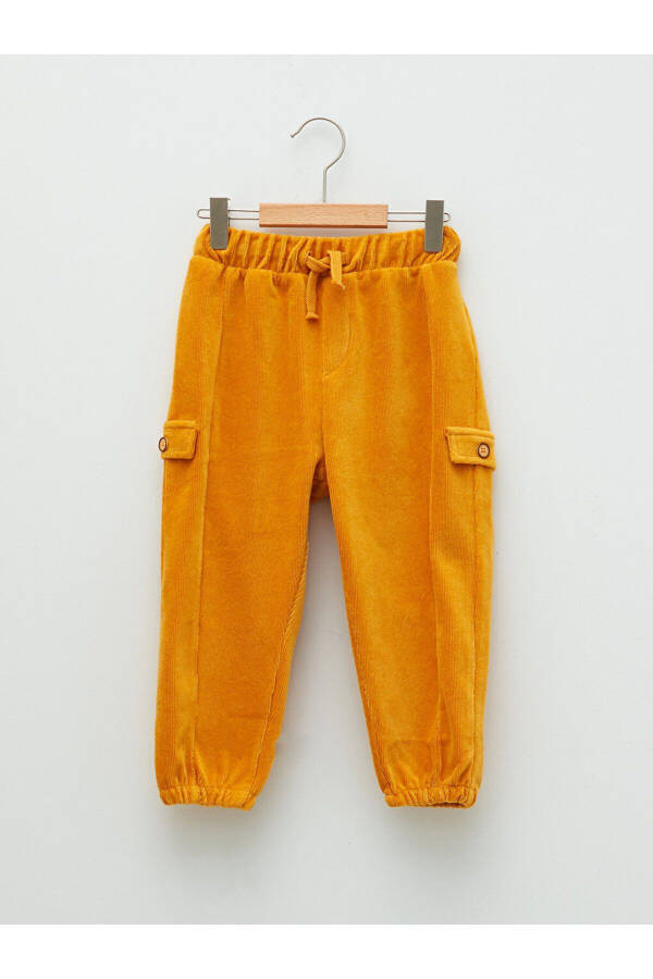 LCW baby Beli Lastikli Basic Kadife Erkek Bebek Eşofman Alt - 1