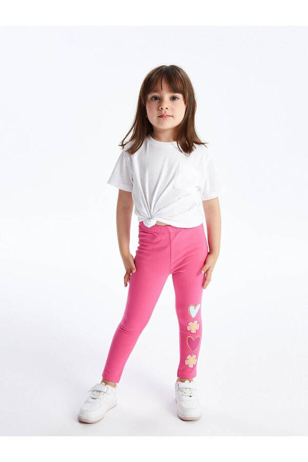 LCW baby Beli Lastikli Baskılı Kız Bebek Tayt - MID PINK - 2