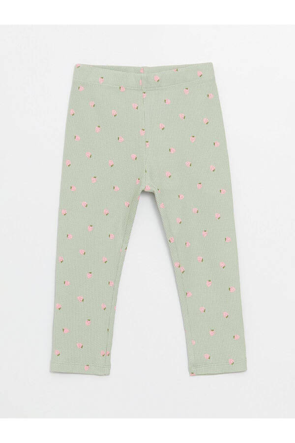 LCW baby Beli Lastikli Baskılı Kız Bebek Tayt - 1