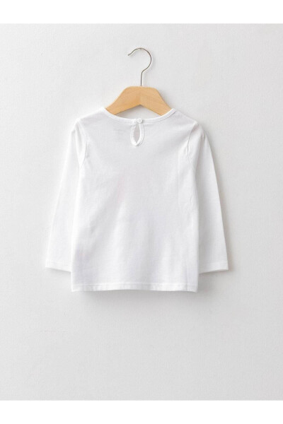 LCW baby Bisiklet Yaka Uzun Kol Baskılı Pamuklu Kız Bebek Tişört - LC WAIKIKI (1)