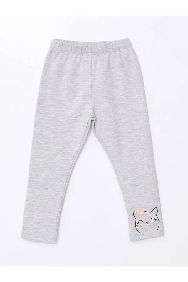 Lcw Beli Lastikli Baskılı Kız Bebek Tayt 2'li - 6