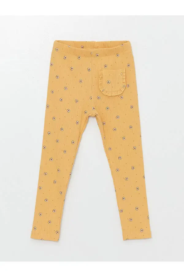 Lcwk Beli Lastikli Çiçekli Kız Bebek Tayt - 3