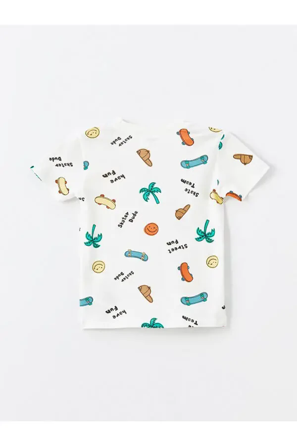 LCW Bisiklet Yaka Qisqa Qolli Bosmali Erkak Bebek T - 7