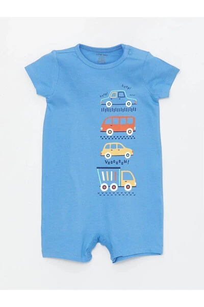 LCW chaqaloq velo yqa qisqa yengli bosilgan erkak chaqaloq kombinezoni 2 ta - LC WAIKIKI (1)