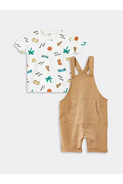 LCW Crew Neck Short Sleeve Printed Baby Boy T-Shirt - 1