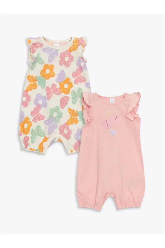 LCW детский розовый комплект с оборками и кнопками для девочек (2 предмета) - 1