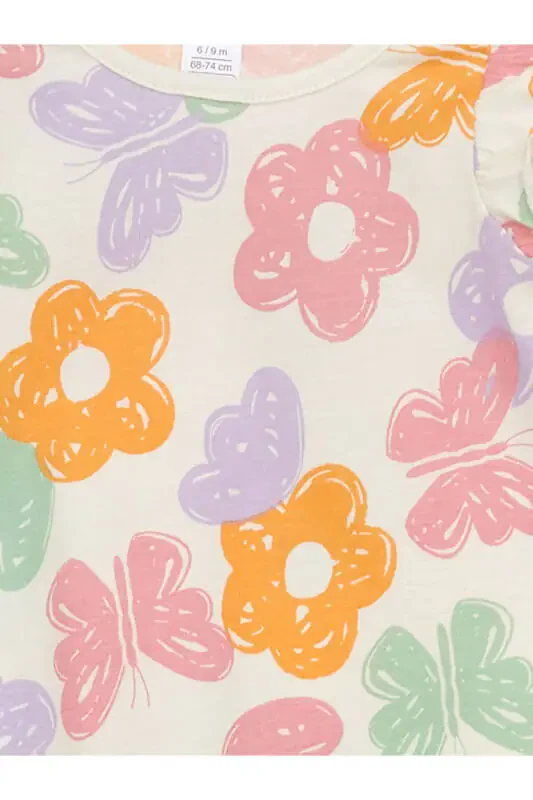 LCW детский розовый комплект с оборками и кнопками для девочек (2 предмета) - 6