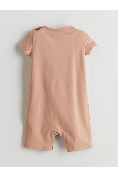 LCW ECO Beige Crew Neck Printed Baby Boy Jumpsuit - LC WAIKIKI (1)