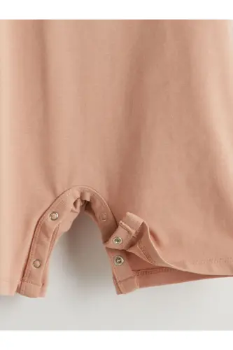 LCW ECO Bej Bisiklet Yaka Baskılı Erkek Bebek Tulum-Bej - 3