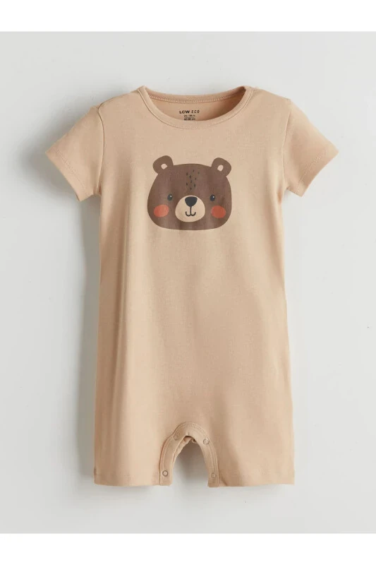LCW ECO Bicycle Collar Cute Bear Printed Baby Boy Jumpsuit - 1