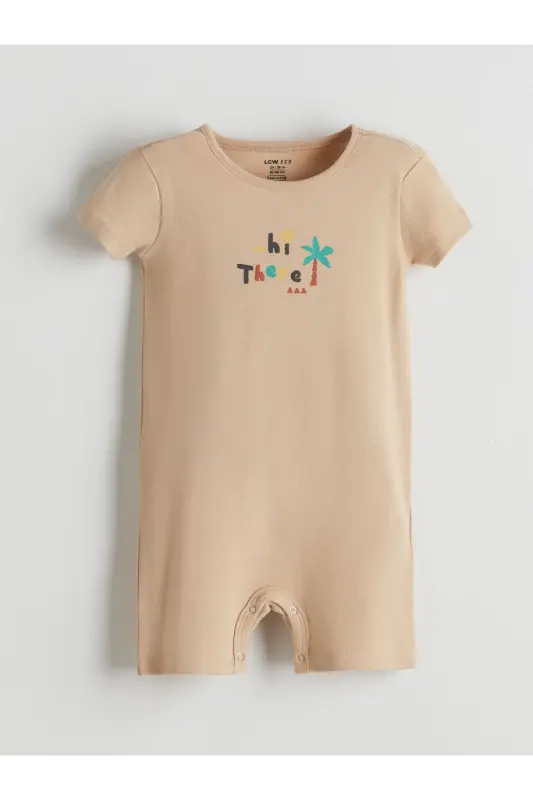 Bisiklet Yaka Baskılı Erkek Bebek Tulum - 1