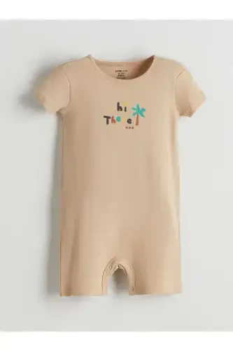 LCW ECO Crew Neck Printed Baby Boy Jumpsuit - 1