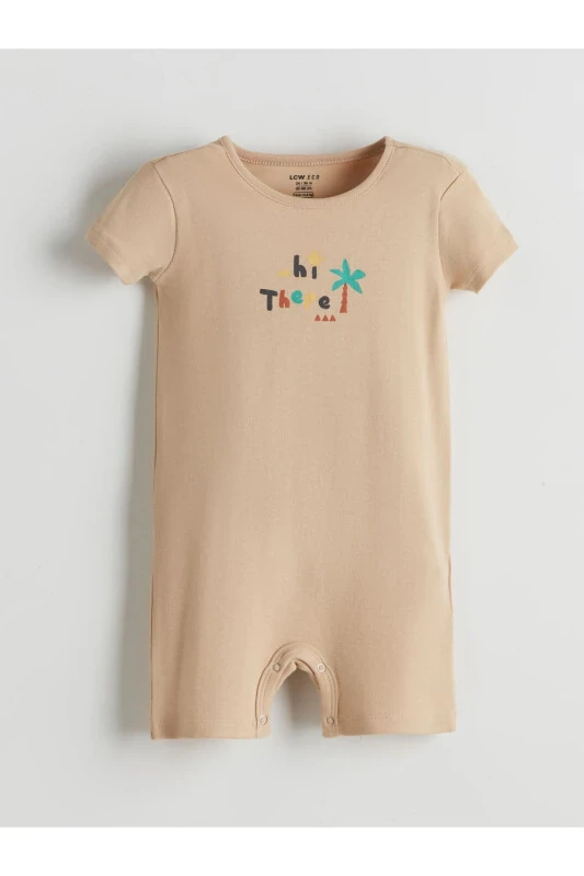 LCW ECO Crew Neck Printed Baby Boy Jumpsuit - 1