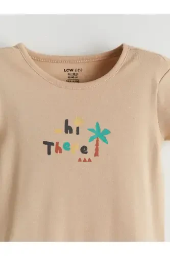 LCW ECO Crew Neck Printed Baby Boy Jumpsuit - 3