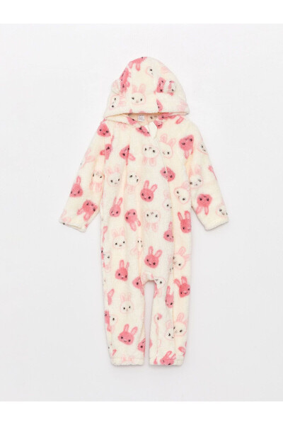 LCW Hooded Long Sleeve Baby Girl Plush Jumpsuit - LC WAIKIKI