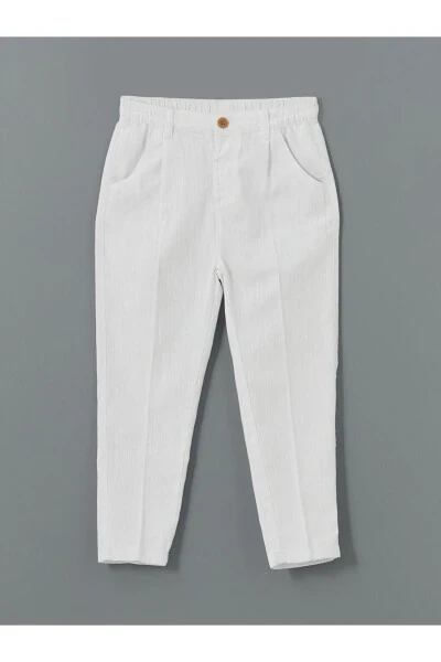 LCW Kids Basic Boys Shirt and Trousers 2-Piece Set - 4