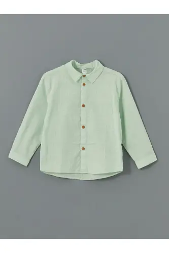 LCW Kids Basic Erkek Çocuk Gömlek ve Pantolon 2'li - PASTEL GREEN - 5