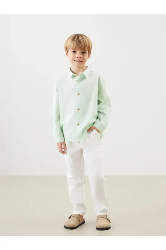 LCW Kids Basic Erkek Çocuk Gömlek ve Pantolon 2'li - LC WAIKIKI