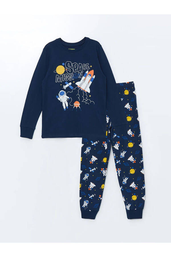 LCW Kids Bike Collar Printed Long Sleeve Boys Pajama Set - 1