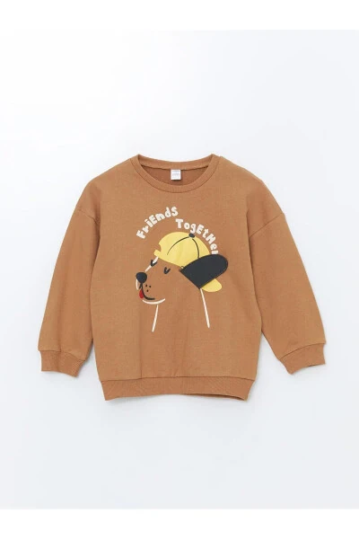 LCW Kids Bisiklet Yaka Uzun Kollu Baskılı Erkek Bebek Sweatshirt ve Eşofman Alt 2'li Takım - LC WAIKIKI (1)