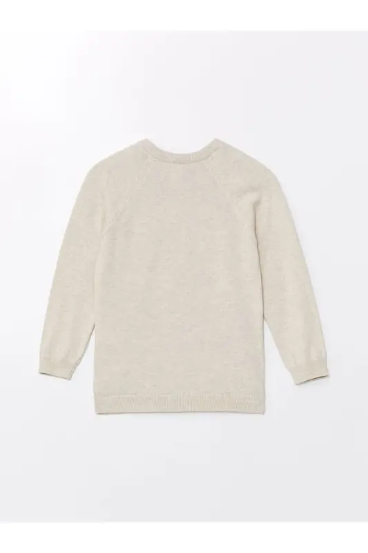 LCW Kids Bisiklet Yaka Uzun Kollu Erkek Bebek Triko Kazak-Ekru Melanj - 2