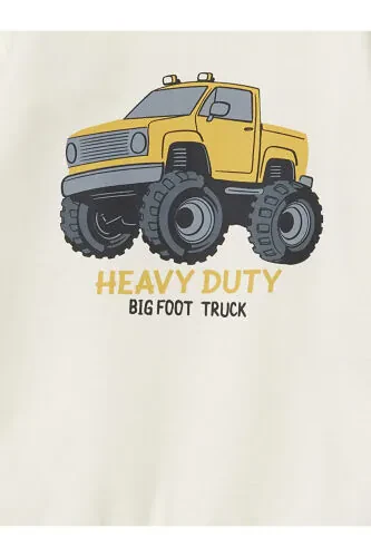 LCW Kids Bisiklet Yaka Uzun Kollu Kalın Baskılı Er - LC WAIKIKI (1)