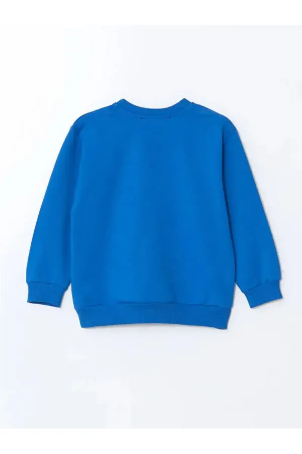 LCW Kids Blue Crew Neck Printed Baby Boy 2-Piece Sweatshirt Set - 5