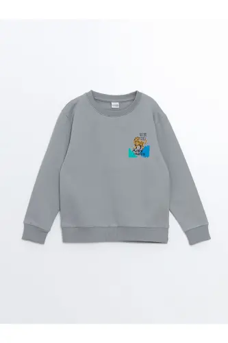 LCW Kids Bo'yinli velosipedli bosma uzun yengli o'g'il bolalarning svitshoti - 3