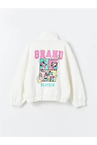 LCW Kids Bright Pink Stand Collar Minnie Mouse Printed Girls Zippered Sweatshirt - LC WAIKIKI (1)