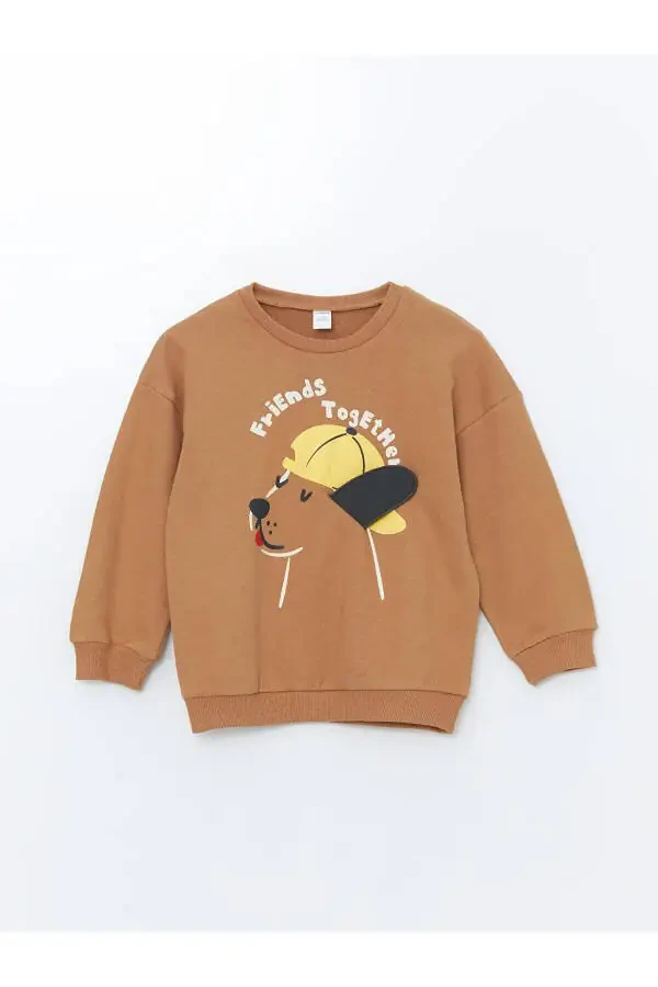 LCW Kids Crew Neck Long Sleeve Printed Baby Boy Sweatshirt and Tracksuit Bottoms 2-Piece Set - 2