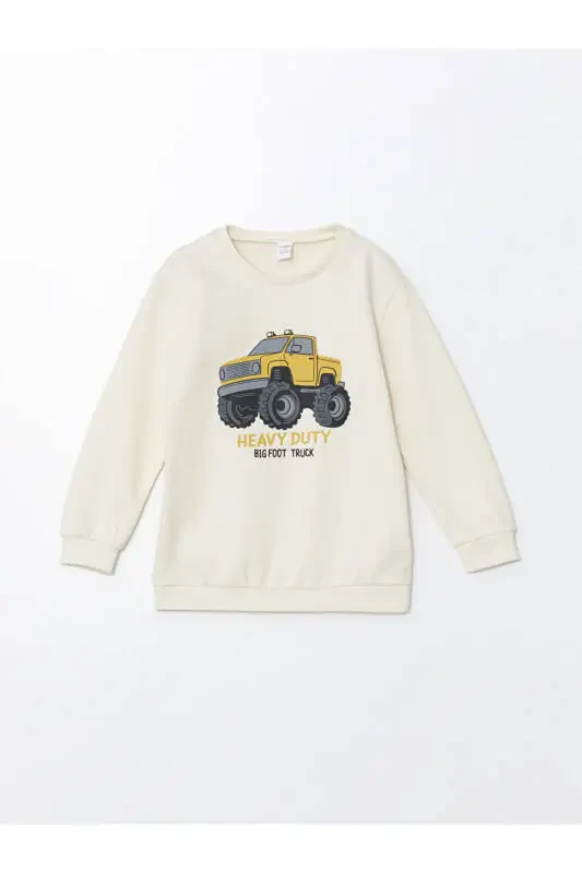 LCW Kids Crew Neck Long Sleeve Thick Printed Er - 1