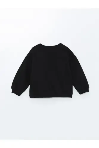 LCW Kids Crew Neck Thick Printed Girl Sweatshirt - 3